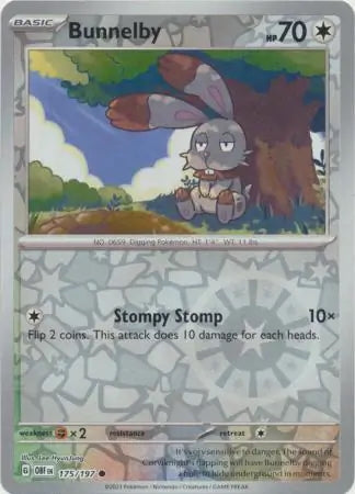 Obsidian Flames Bunnelby #175/197 reverse holo